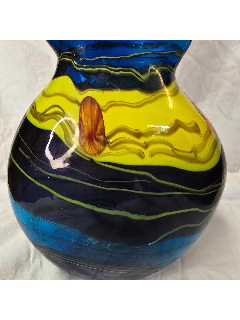 Vintage SDS SEAPOOT American Group 9" Vase Studio Art Glass Cobalt Blue